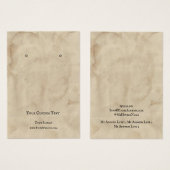 Carte d'affichage pour bijoux, Texture Brown vieil (Devant & derrière)