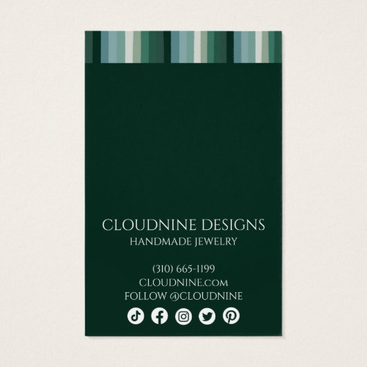 Carte d'affichage pour collier à bijoux à oreilles (Dos)