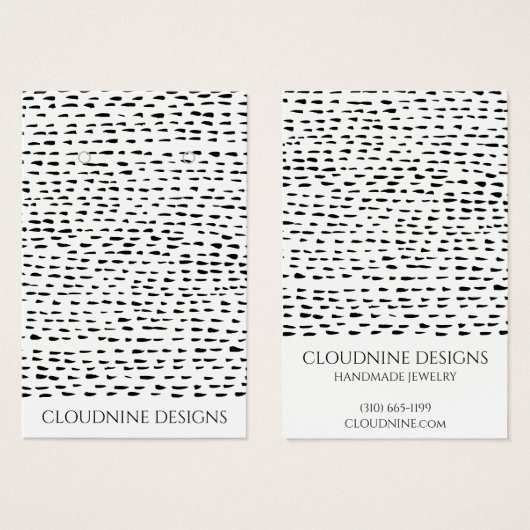 Carte d'affichage pour collier à oreille noire (Devant & derrière)