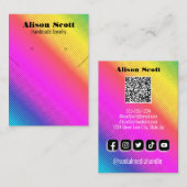 Carte d'affichage pour collier arc-en-ciel en néon (Devant / Derrière)