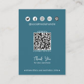 Carte d'affichage pour jupons QR à feuilles Turquo (Dos)