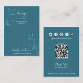 Carte d'affichage pour jupons QR à feuilles Turquo (Devant / Derrière)