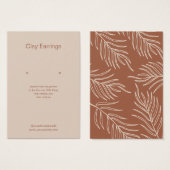 Carte d'affichage pour la bijouterie en terre cuit (Devant & derrière)