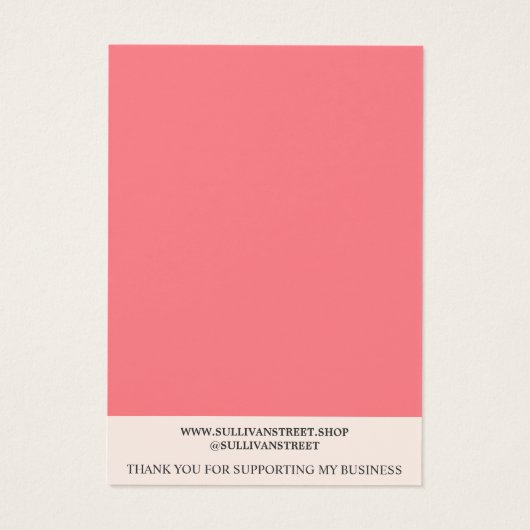 Carte d'affichage pour le collier à fleurs minimal (Dos)