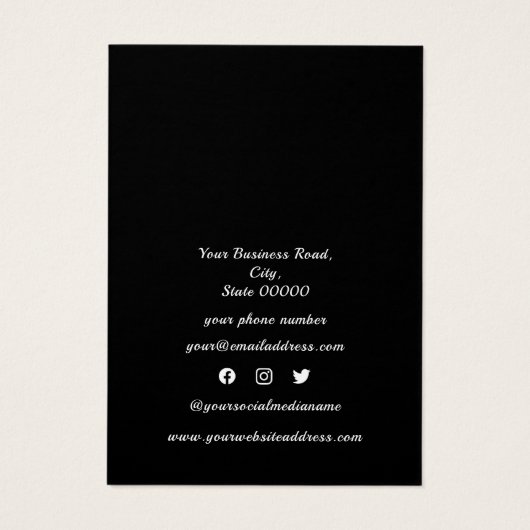 Carte d'affichage pour les bijoux en noir et blanc (Dos)