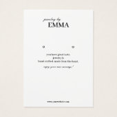 Carte d'affichage pour les bijoux photo (Dos)