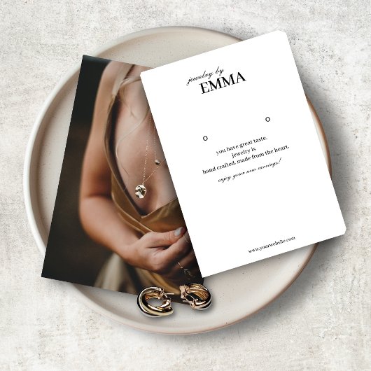 Carte d'affichage pour les bijoux photo