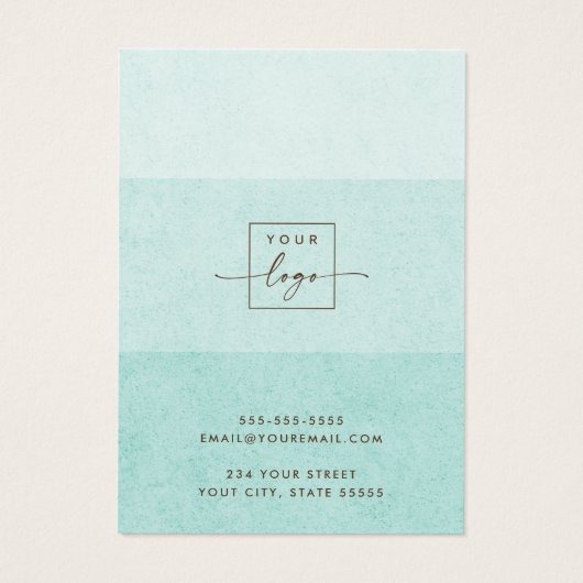 Carte d'affichage pour oreille à texture bleu mari (Dos)