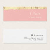 Carte d'affichage pour oreille dorée rose (Devant & derrière)