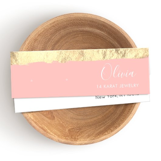 Carte d'affichage pour oreille dorée rose