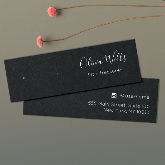 Carte d'affichage pour petit étui noir portant bij