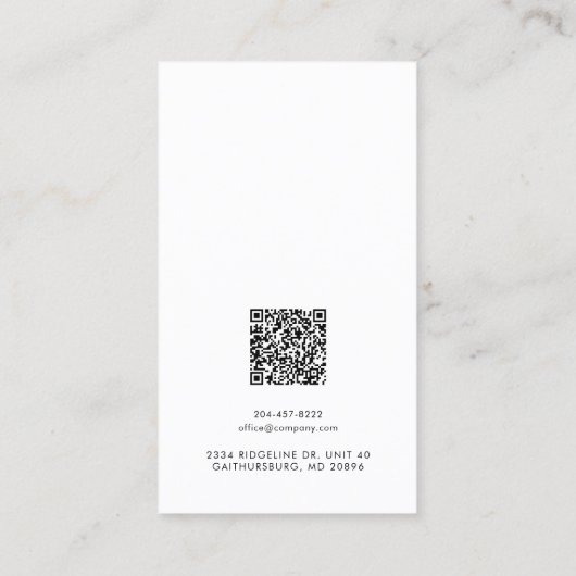 Carte d'affichage QR Code et logo d'entreprise (Dos)