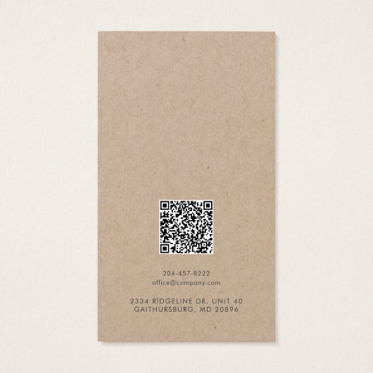 Carte d'affichage QR Code et logo d'entreprise (Dos)