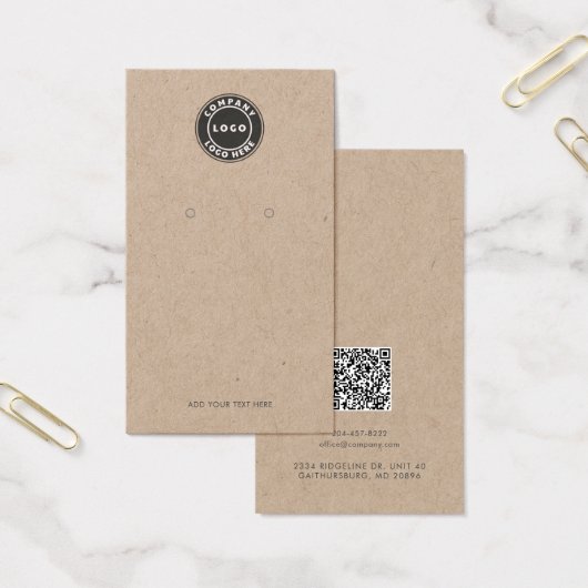 Carte d'affichage QR Code et logo d'entreprise (Bureau)