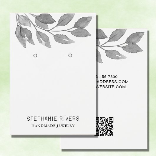 Carte d'affichage QR Code Grey Aquarelle