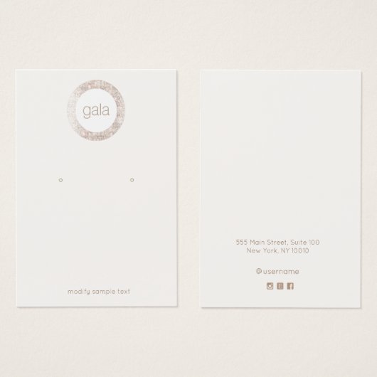 Carte d'affichage Retro Glam Silver Sequins (Devant & derrière)