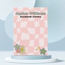 Carte d'affichage Retro Pink Checker à oreille bij