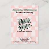 Carte d'affichage Retro Pink Checker Bracelet Bijo (Dos)