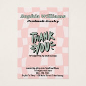 Carte d'affichage Retro Pink Checker Collier bijou (Dos)