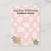 Carte d'affichage Retro Pink Checker Collier bijou (Devant)