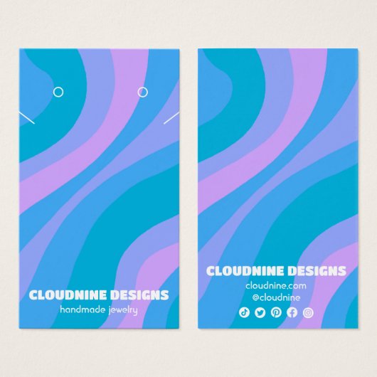 Carte d'affichage rétro Wave Earring Collier bijou (Devant & derrière)