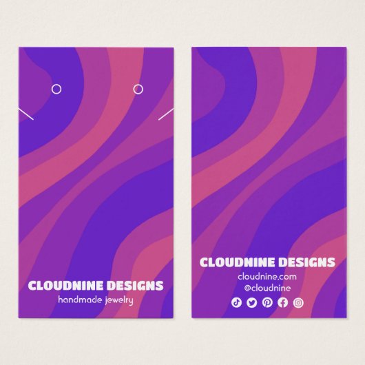 Carte d'affichage rétro Wave Earring Collier bijou (Devant & derrière)