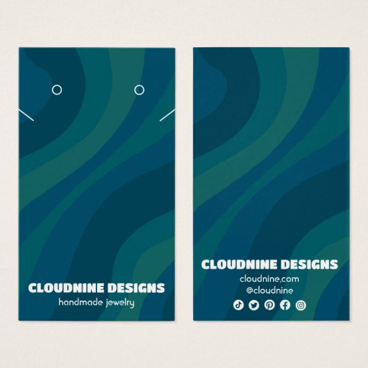 Carte d'affichage rétro Wave Earring Collier bijou (Devant & derrière)