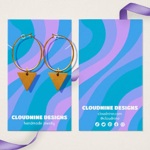 Carte d'affichage rétro Wave Earring Collier bijou
