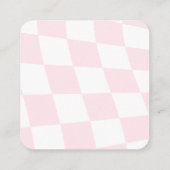 Carte d'affichage rose À damiers oreille (Dos)