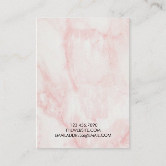 Carte d'affichage rose en marbre (Dos)