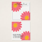 Carte d'affichage rose Fleurs Jaunes Cursive à ore (Devant & derrière)