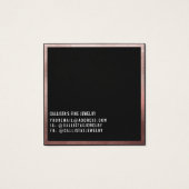 Carte d'affichage rose Gold Black Border Logo (Dos)