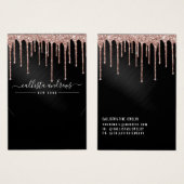 Carte d'affichage rose Gold Black Parties scintill (Devant & derrière)