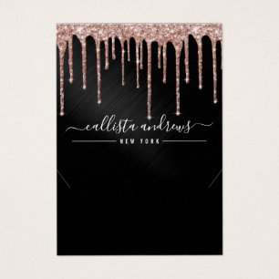 Carte d'affichage rose Gold Black Parties scintill