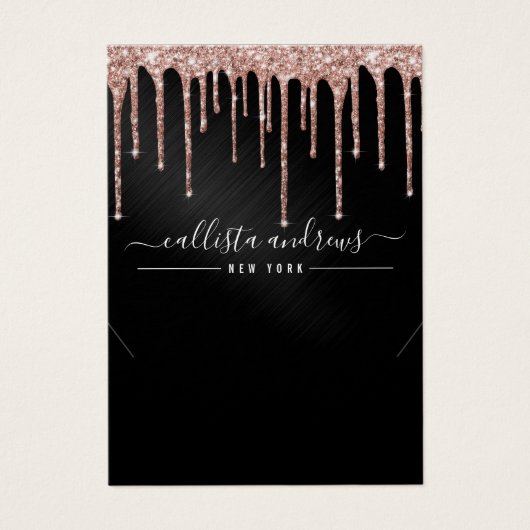 Carte d'affichage rose Gold Black Parties scintill (Devant)