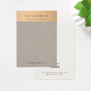 Carte d'affichage rose Gold Kraft pour bijoux à or