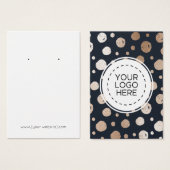 Carte d'affichage rose Gold Navy Blue Earring (Devant & derrière)