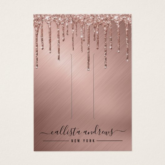 Carte d'affichage rose  Gold Parties scintillant (Devant)