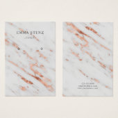 Carte d'affichage rose Gold sur marbre blanc (Devant & derrière)