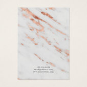 Carte d'affichage rose Gold sur marbre blanc (Dos)