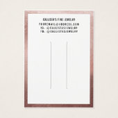 Carte d'affichage rose Gold White Border Logo (Dos)