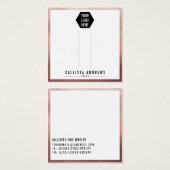 Carte d'affichage rose Gold White Border Logo (Devant & derrière)