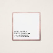 Carte d'affichage rose Gold White Border Logo (Dos)