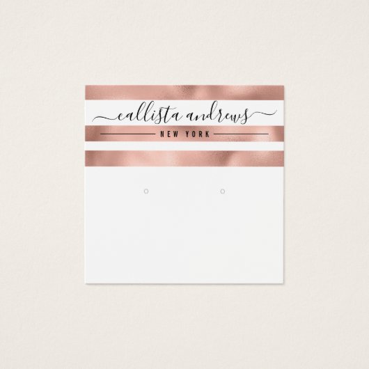 Carte d'affichage rose Gold White Stripes (Devant)