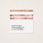 Carte d'affichage rose Gold White Stripes (Dos)