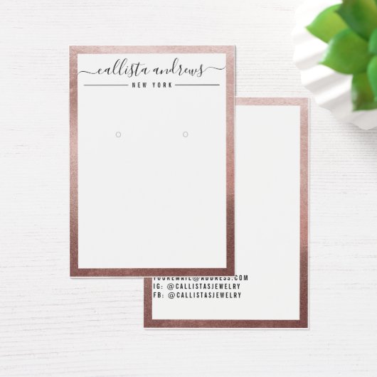 Carte d'affichage rose or blanc Cursive oreille (Bureau)