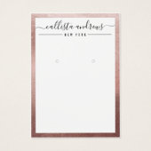 Carte d'affichage rose or blanc Cursive oreille (Devant)