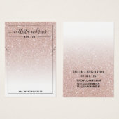 Carte d'affichage rose Parties scintillant or blan (Devant & derrière)