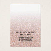 Carte d'affichage rose Parties scintillant or blan (Dos)