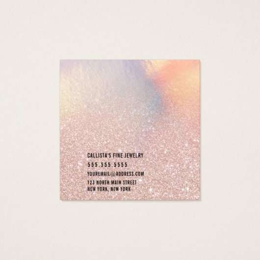 Carte d'affichage rose Parties scintillant or Irid (Dos)